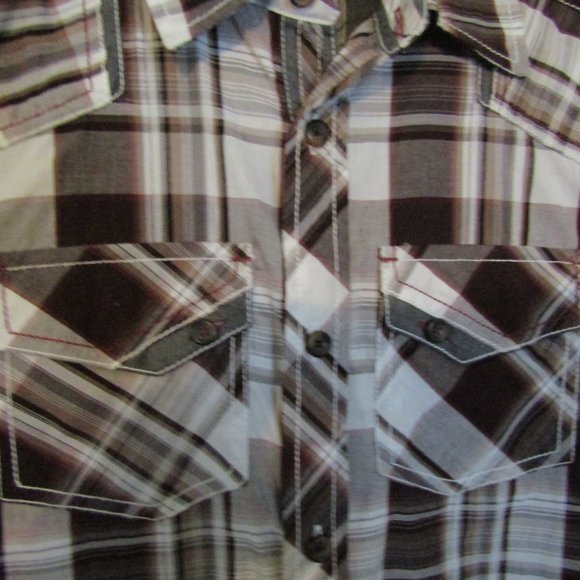 Men's Western Look Plaid Shirt - Picture 4 of 4